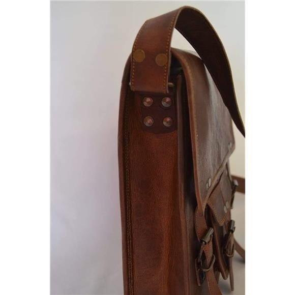 Leather 11 Inch Sturdy Leather satcel Ipad Messenger Bag for men and women - Picture 2 of 7